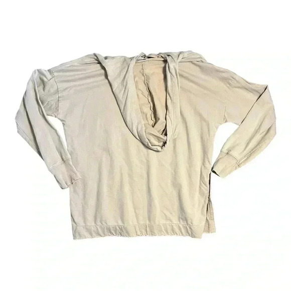 Aerie Oversized Hoodie Sweatshirt Tan Wide Drawstring Relaxed Fit Comfy Size M - Picture 4 of 5